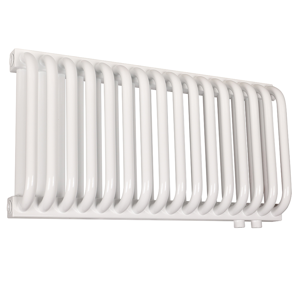 2-х трубчатый радиатор стальной ROMMER RST 2030/16 секций нижнее правое подключение RAL9016, RST-203016-020