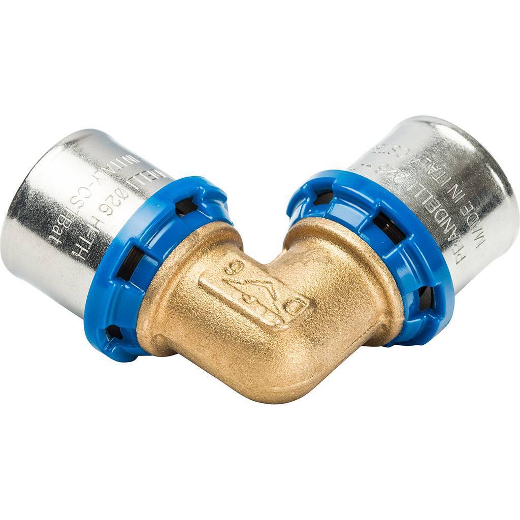 Угольник Prandelli Multyrama 90 26х3,0 профиль H, TH, U для металлопластиковых труб прессовой, 509.06.02.6