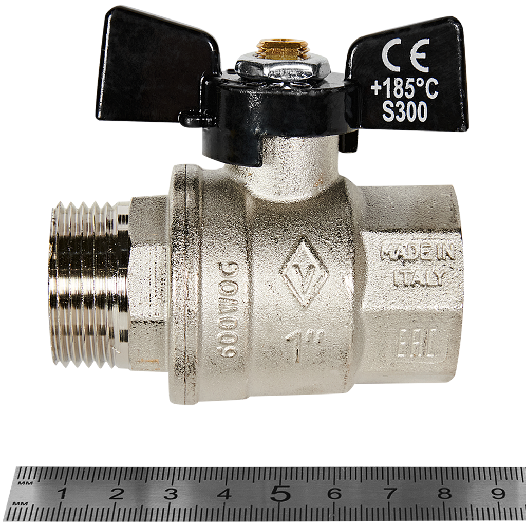 Кран шаровой BUGATTI Oregon (ручка-бабочка) внут-нар резьба 1