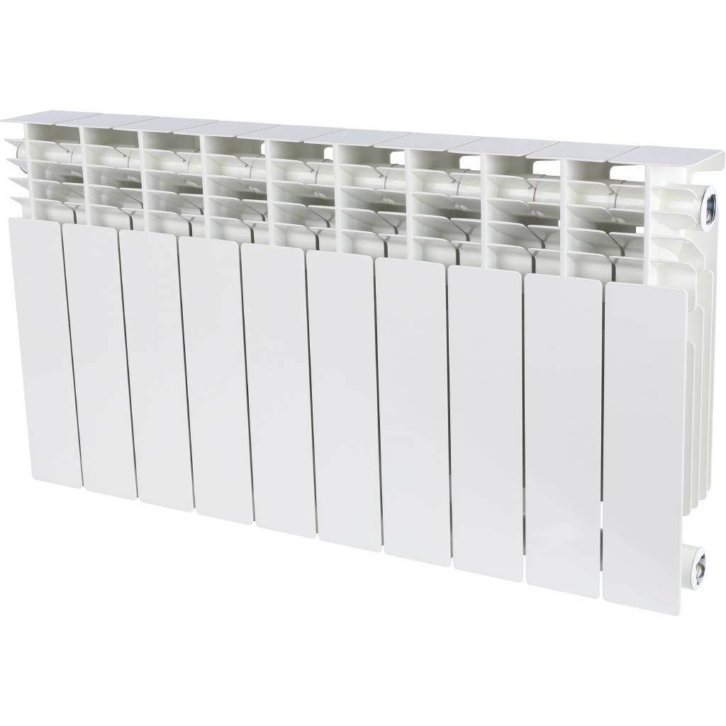 Радиатор алюминиевый Global GL- 350 10 секций боковое подключение (белый RAL 9010), 68530