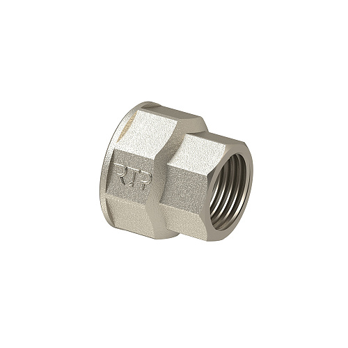 Муфта переходная, латунь, внутренняя резьба 3/4х1/2, никель, РТП