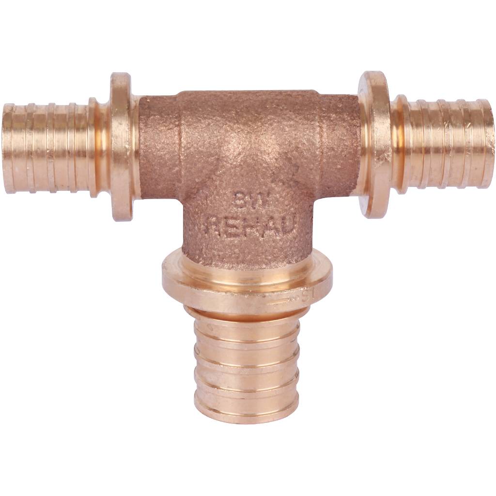 Тройник РЕХАУ RAUTITAN PLATINUM с увеличенным боковым проходом 16-20-16 RX для труб из сшитого полиэтилена аксиальный, 13777471001