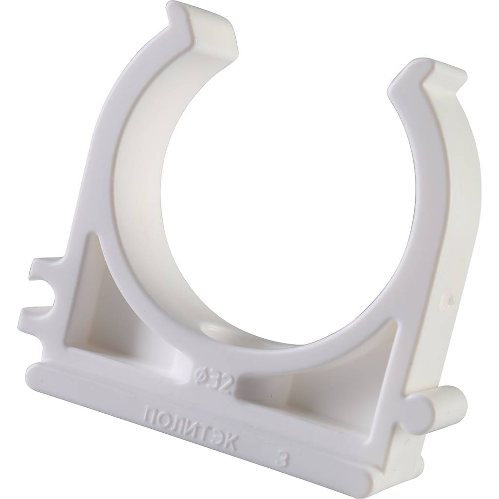 Крепление Политэк d=32 для полипропиленовых труб под сварку (цвет белый)