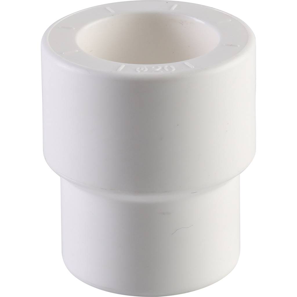 Муфта переходная внутр./наруж. Политэк 25х20 для полипропиленовых труб под сварку (цвет белый)