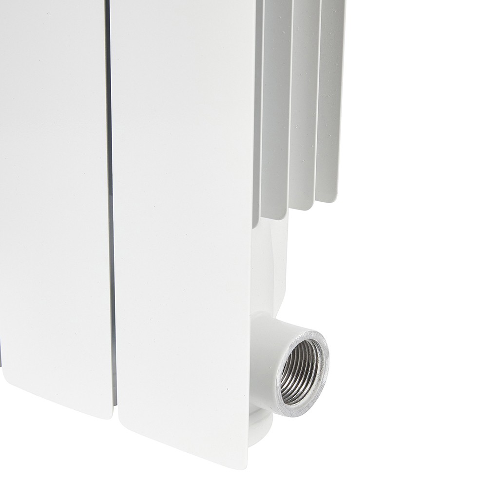 Радиатор алюминиевый STOUT ALPHA 350 4 секций боковое подключение (белый RAL 9016), SRA-2310-035004