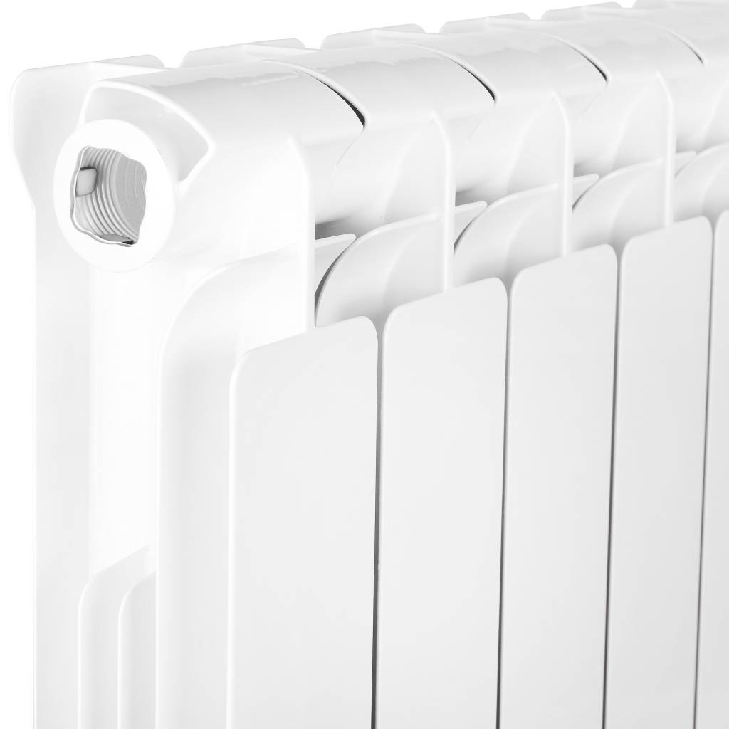 Радиатор алюминиевый STOUT Bravo 500 14 секции нижнее правое подключение (белый RAL 9010), SRA-0120-050014