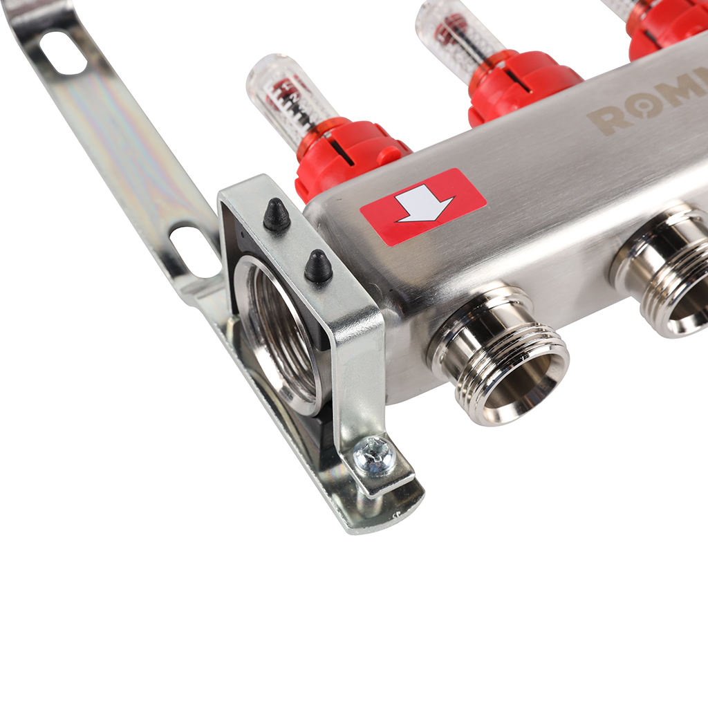 Коллектор из нержавеющей стали с расходомерами ROMMER 4  выхода, RMS-1200-000004