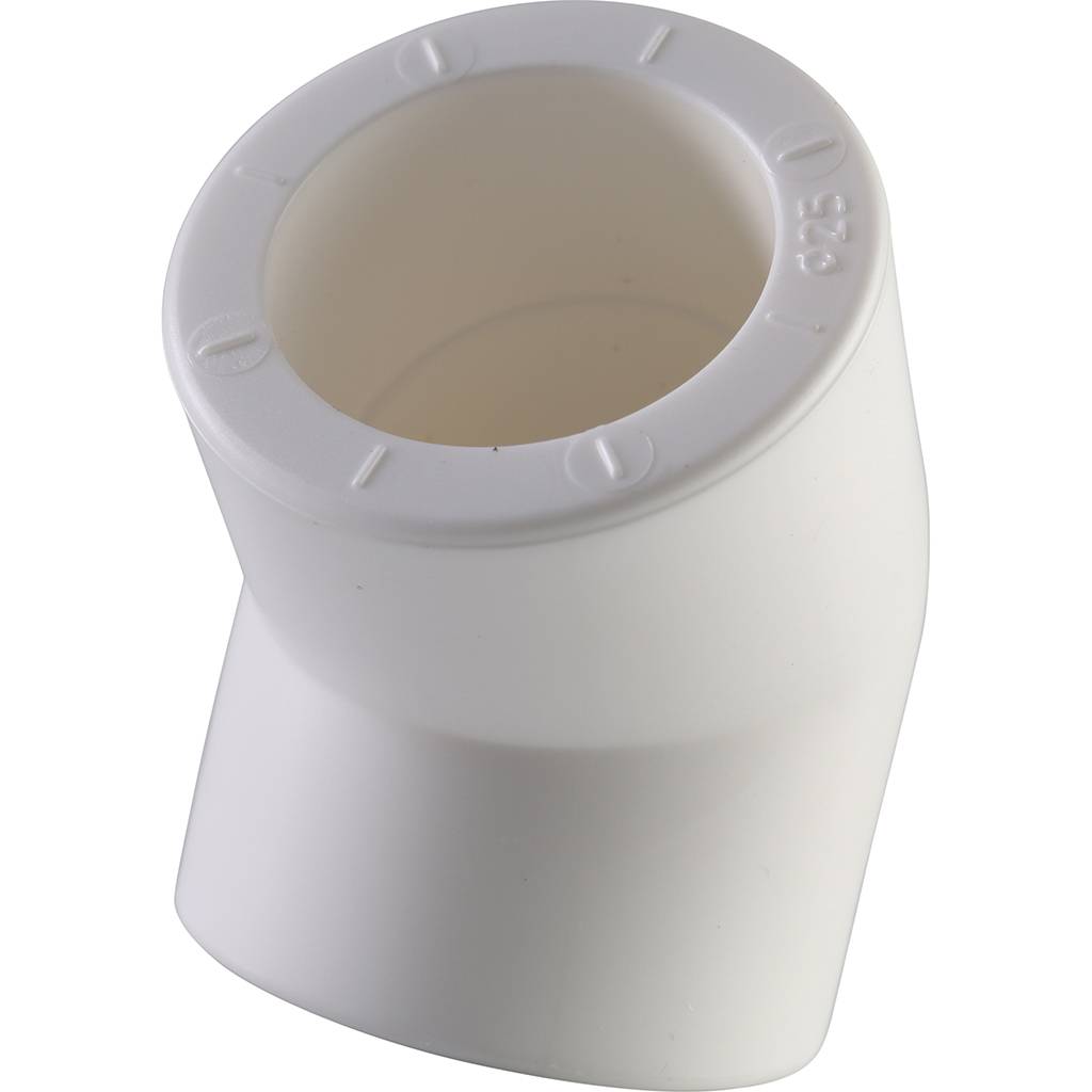 Угольник Политэк d=25 45* для полипропиленовых труб под сварку (цвет белый)