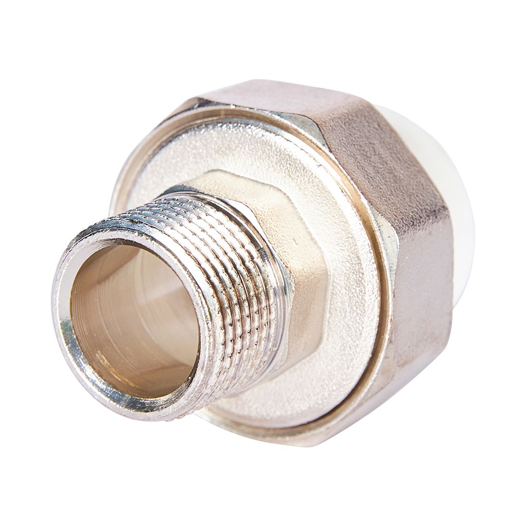 Муфта комбинированная Pro Aqua d=25-3/4 PP-R разъемная (американка) УСИЛЕННАЯ НР Белая