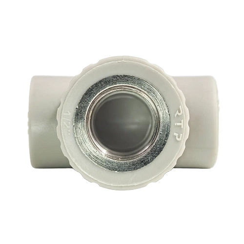 Тройник комбинированный PPR внутренняя резьба 20х 1/2,  серый, РТП