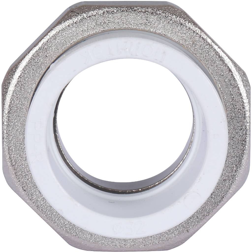 Муфта разъемная с наружной резьбой Политэк 32х1 1/4 для полипропиленовых труб под сварку (цвет белый), 9800003214