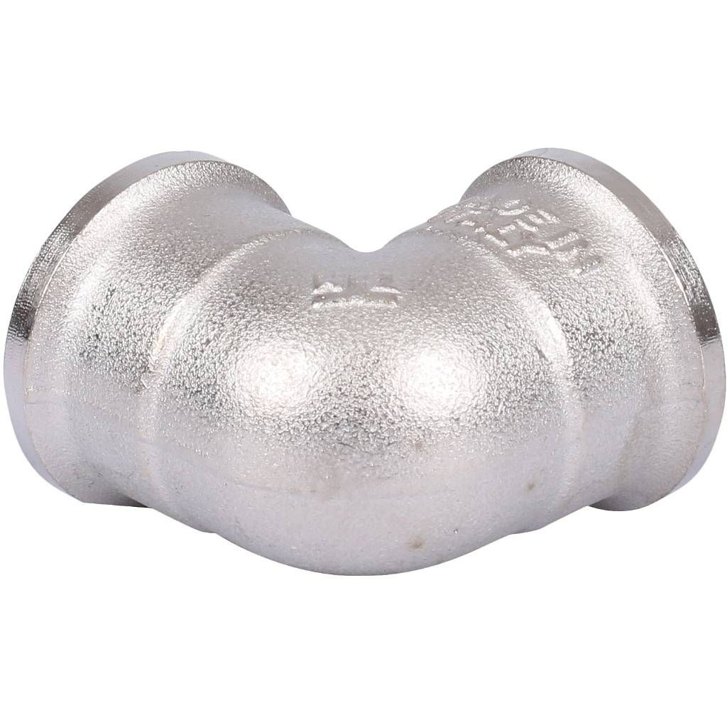 Угольник TIEMME ВВ никелированный 1/2х1/2 для стальных труб резьбовой, 1500133