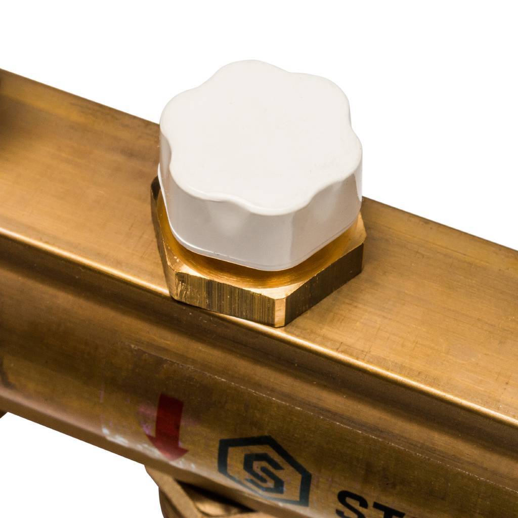 Распределительный коллектор из латуни без расходомеров STOUT 10 выходов, SMB 0468 000010