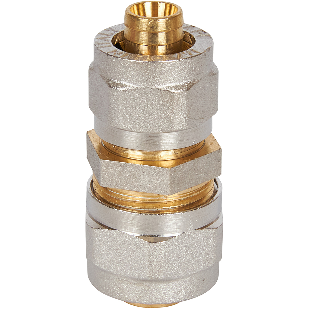 Муфта STOUT соединительная переходная 20x16 для металлопластиковых труб винтовой, SFS-0004-002016