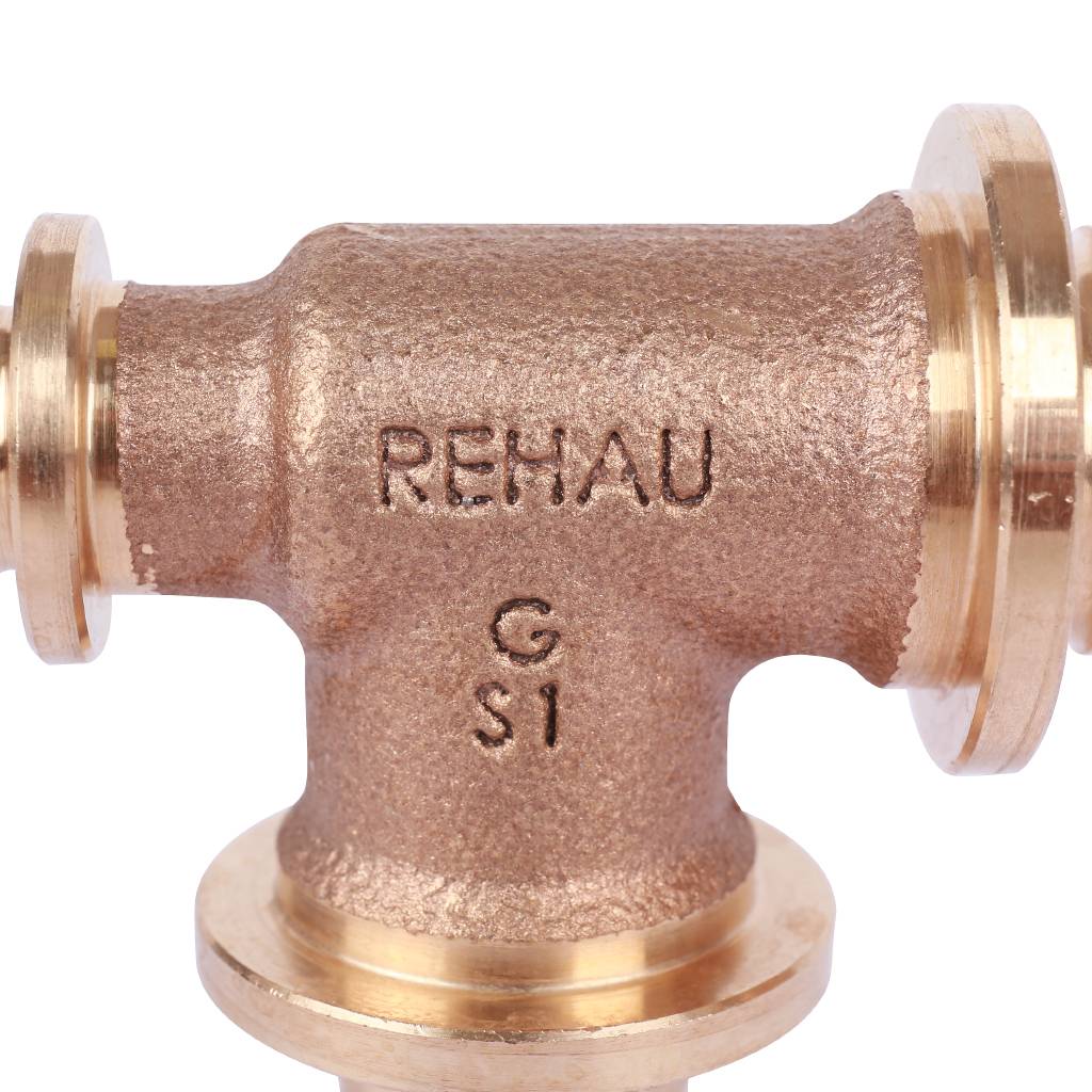 Тройник РЕХАУ RAUTITAN PLATINUM с уменьшенным торцевым проходом 25-25-16 RX для труб из сшитого полиэтилена аксиальный