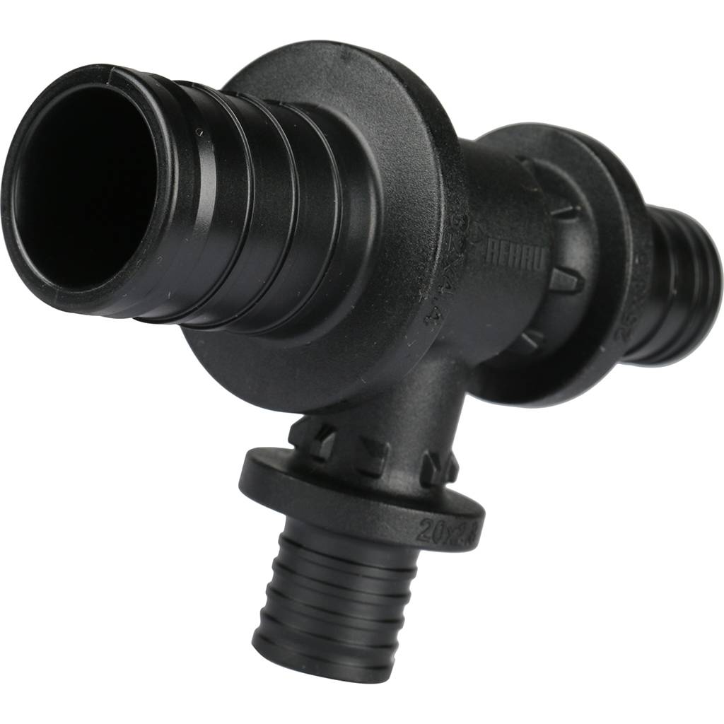 *Тройник РЕХАУ RAUTITAN с уменьшенным боковым и торцевым проходом 32-20-25 PX для труб из сшитого полиэтилена аксиальный 11600871001