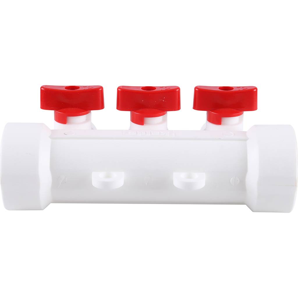 Коллектор с воздухоотводчиком и запорными кранами Kalde (3 выхода)