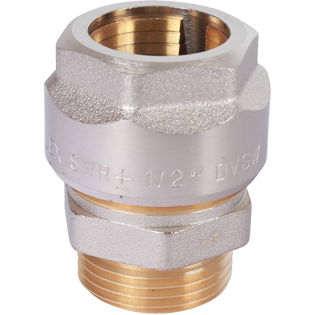 Фитинг Meibes резьбовой латунный Plus для стальных труб 1/2”*3/4” НР, F13063