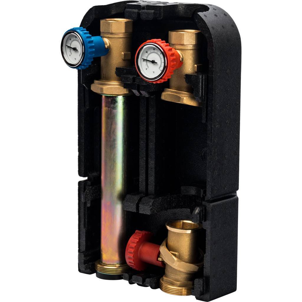 Насосная группа STOUT SDG-0001 с прямым контуром 1 1/4 без насоса в теплоизоляции DN 32, SDG-0001-003201