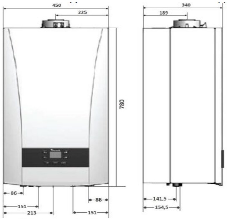 Газовый настенный котел Baxi ECO Nova 1.24F одноконтурный турбированный, 100022963