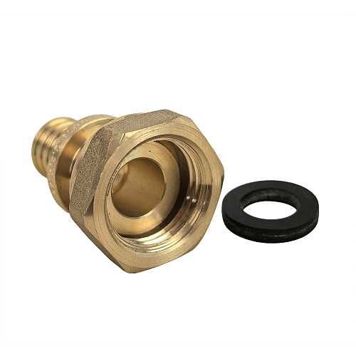 Муфта с накидной гайкой аксиальная, латунь,16х1/2, желтый, RTP