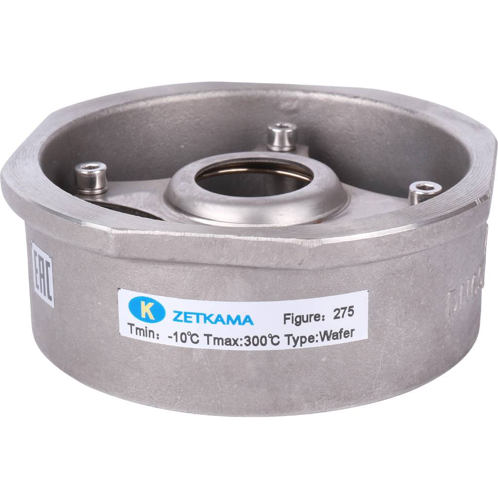 Клапан обратный пружинный ZETKAMA 275I Ду65 Ру40 межфланцевый из нерж. стали, 275I065E51