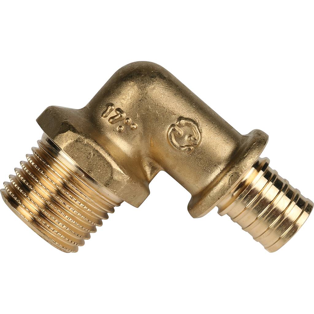 Угольник-переходник STOUT с наружной резьбой 16xR 1/2 для труб из сшитого полиэтилена аксиальный