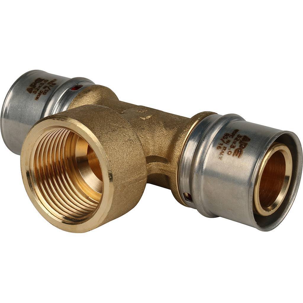 Тройник-переходник STOUT с внутренней резьбой 32х1 х32 для металлопластиковых труб прессовой, SFP-0007-000132