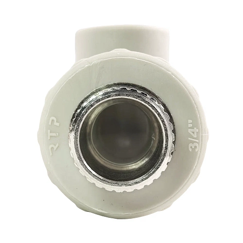 Угольник комбинированный PPR наружная резьба 20х 3/4,  серый, РТП