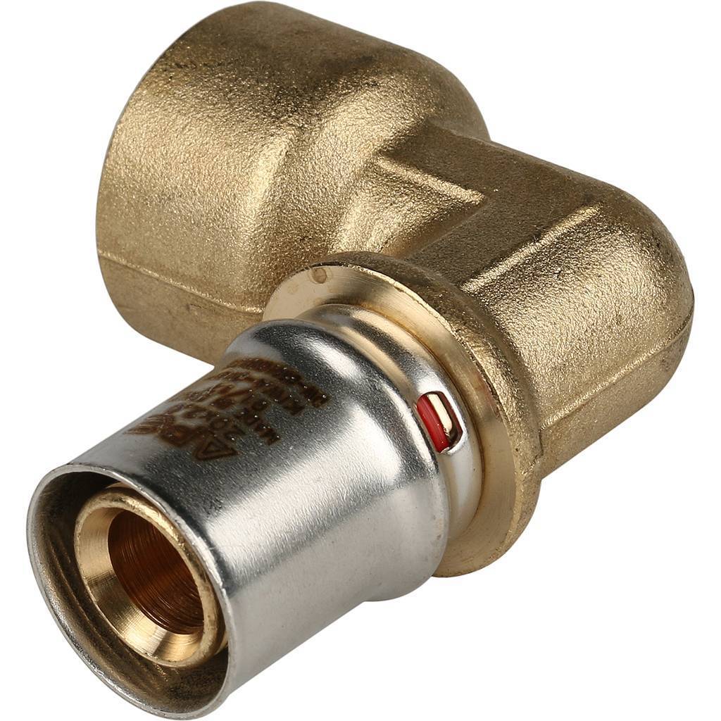 Угольник-переходник STOUT с внутренней резьбой 3/4 х20 для металлопластиковых труб прессовой, SFP-0010-003420