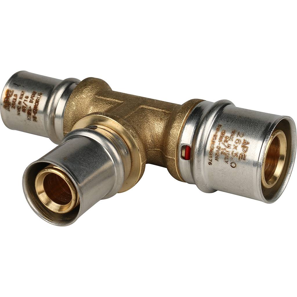 Тройник переходной STOUT 26х20х20 для металлопластиковых труб прессовой, SFP-0005-262020