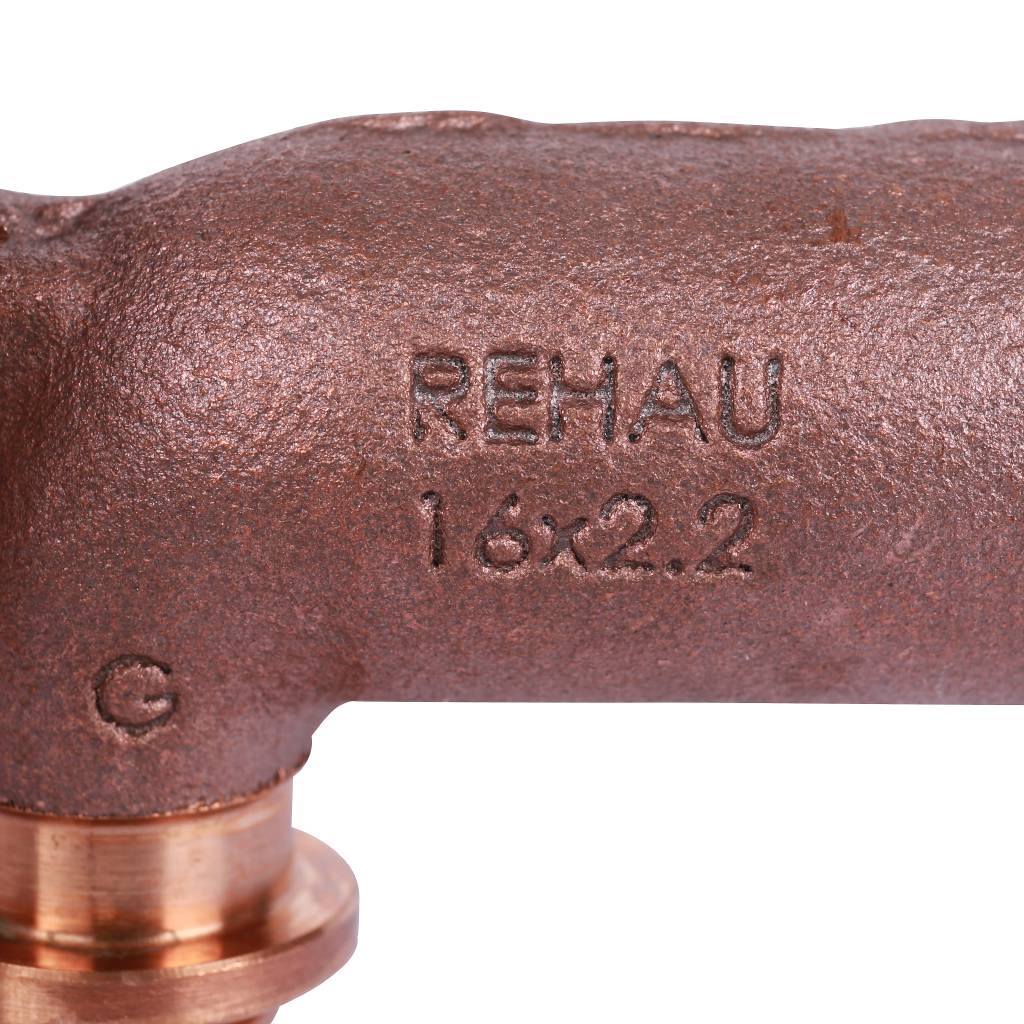 Угольник настенный РЕХАУ RAUTITAN с внутр. резьбой 16-Rp 1/2 длинный, 59 мм RX+ для труб из сшитого полиэтилена аксиальный, 14563711001