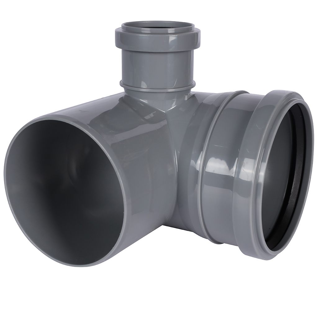 Отвод Политэк 110х90 с выходом 50 левый, 300111050Л