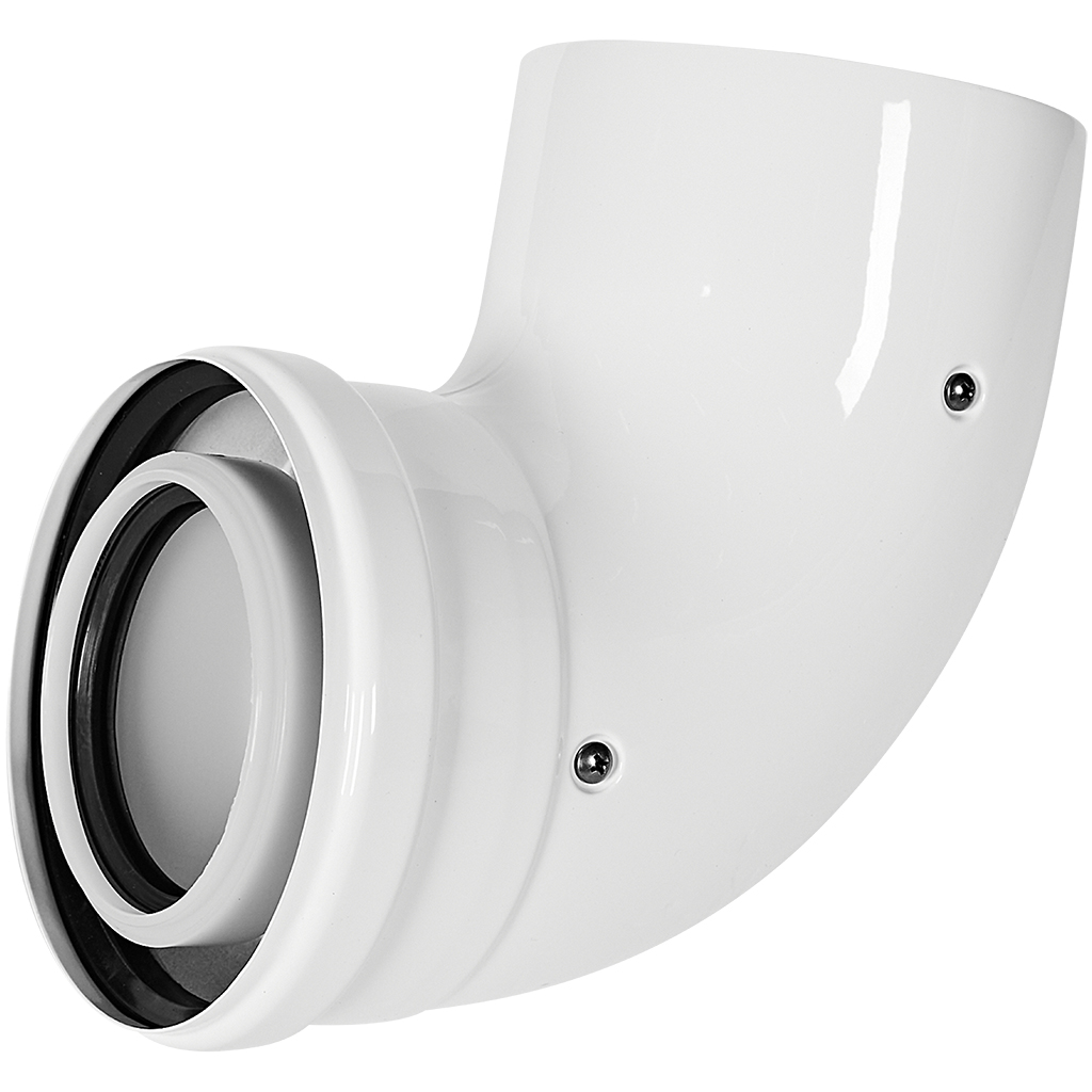 Отвод 90° конденсационный коаксиальный ROMMER D80(п-м)/125(п-м), RCA-8012-000090