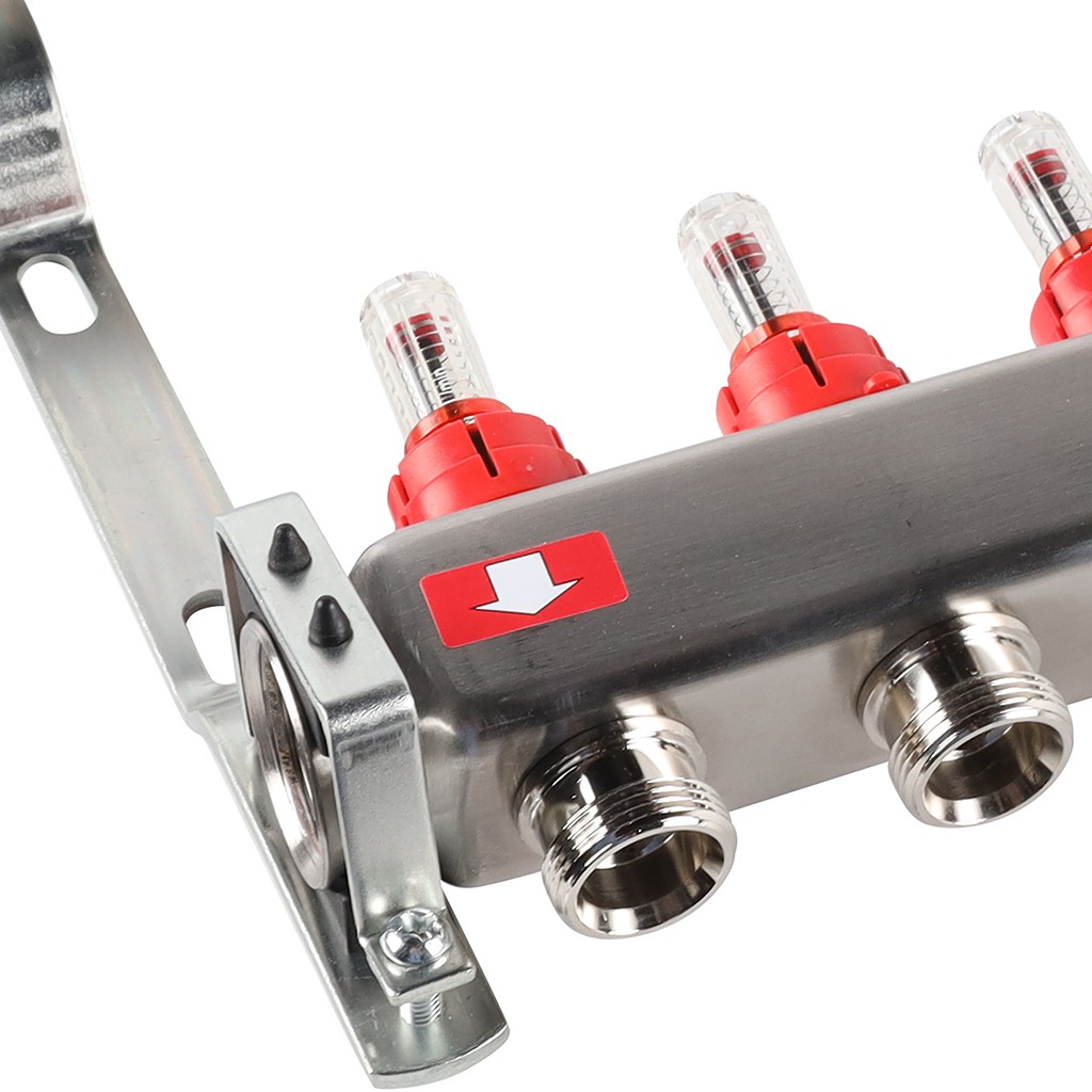 Коллектор из нержавеющей стали с расходомерами ROMMER 11 выходов, RMS-1200-000011