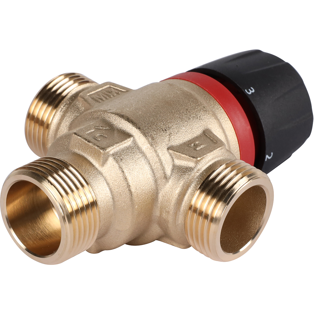 Термостатический смесительный клапан для систем отопления и ГВС ROMMER 3/4 НР 35-60°С KV 1,6 (боковое смешивание), RVM-0122-166020