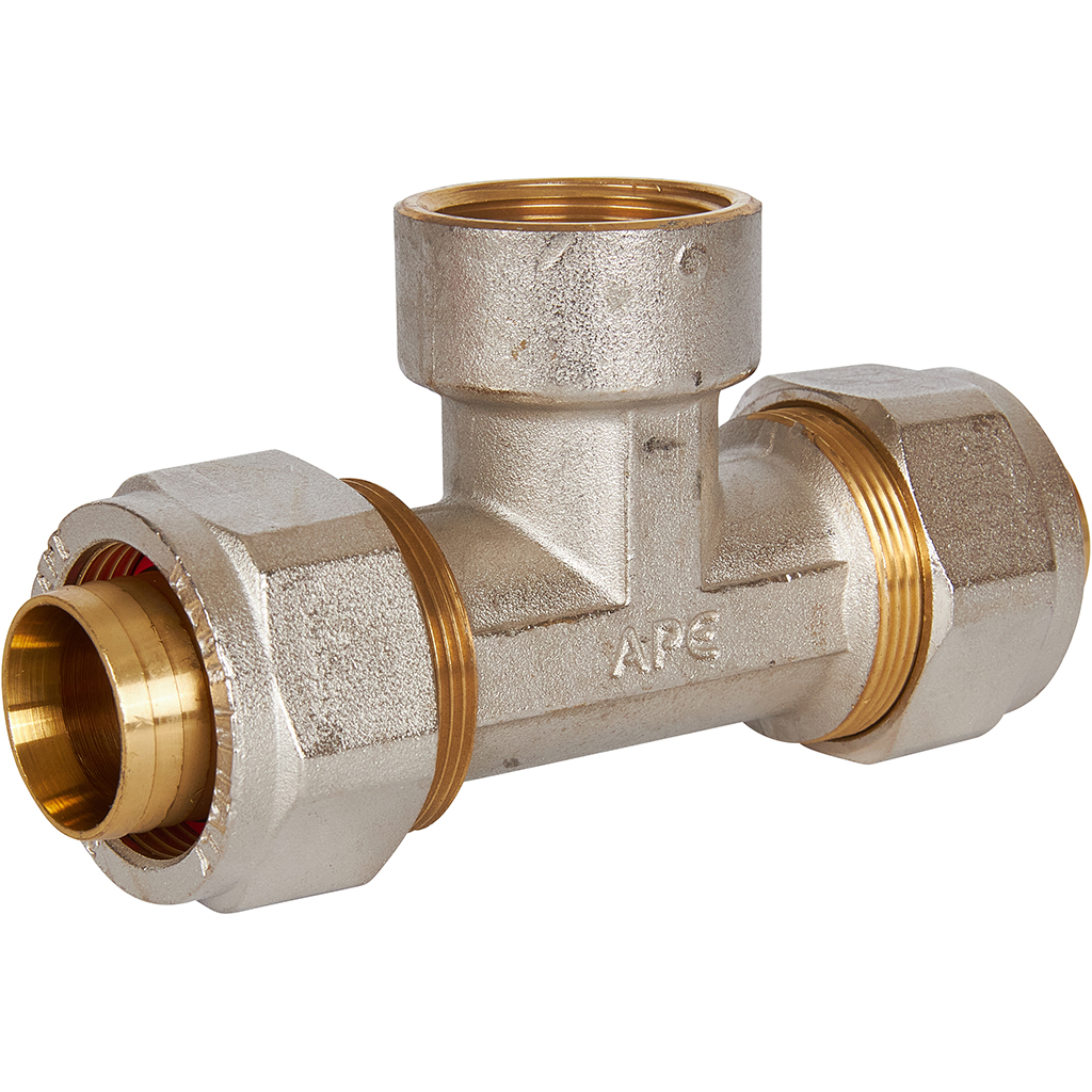 Тройник-переходник STOUT с внутренней резьбой 1 x32 для металлопластиковых труб винтовой, SFS-0012-000132