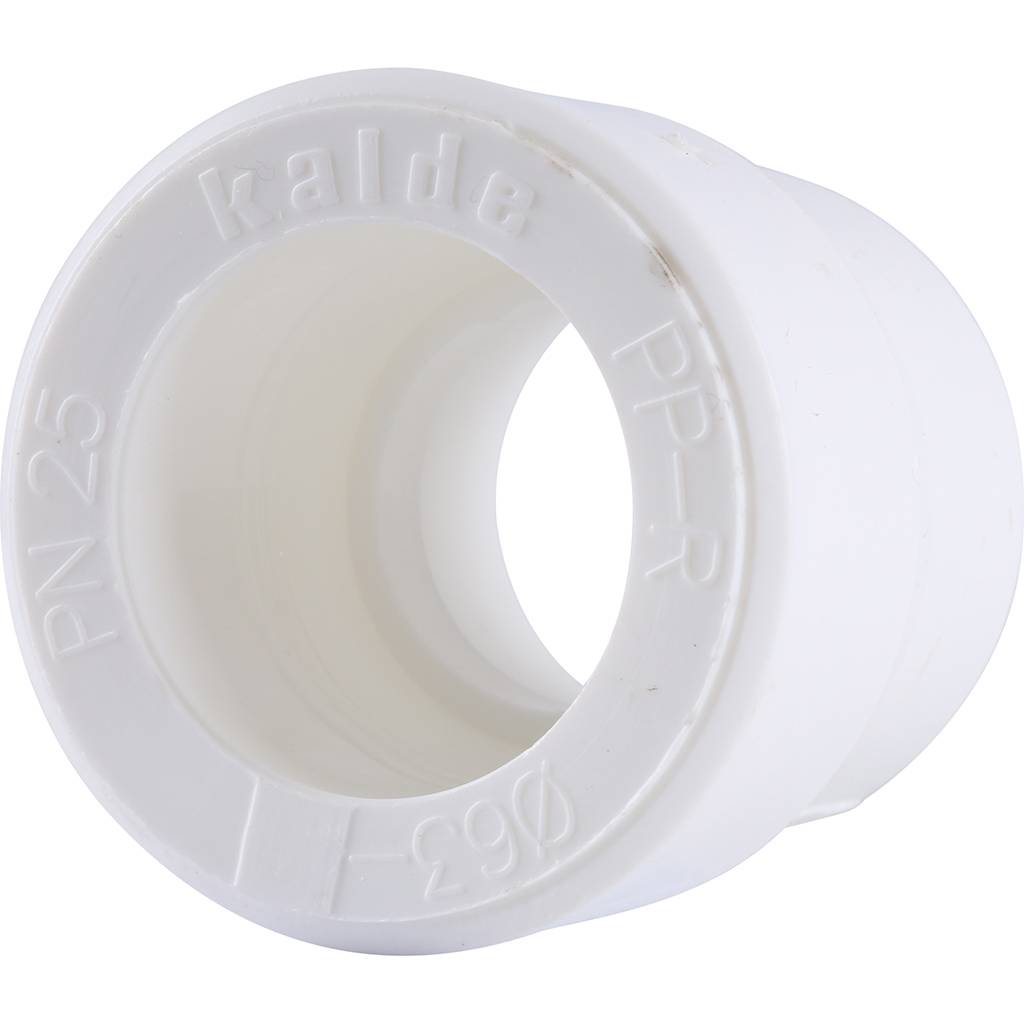 Муфта переходная Kalde 63x40 для полипропиленовых труб под сварку (цвет белый)