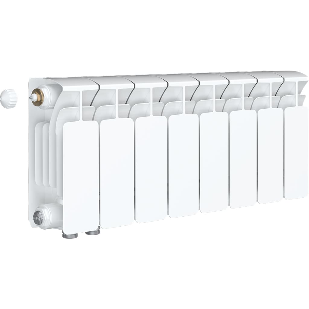 Радиатор биметаллический RIFAR BASE VENTIL 200 BVL 8 секций нижнее левое подключение (белый RAL 9016), 1RB20.VL-8