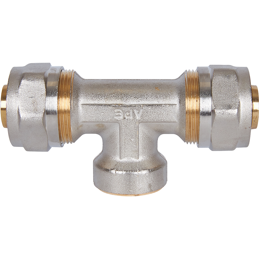 Тройник-переходник STOUT с внутренней резьбой 3/4 х26 для металлопластиковых труб винтовой, SFS-0012-003426