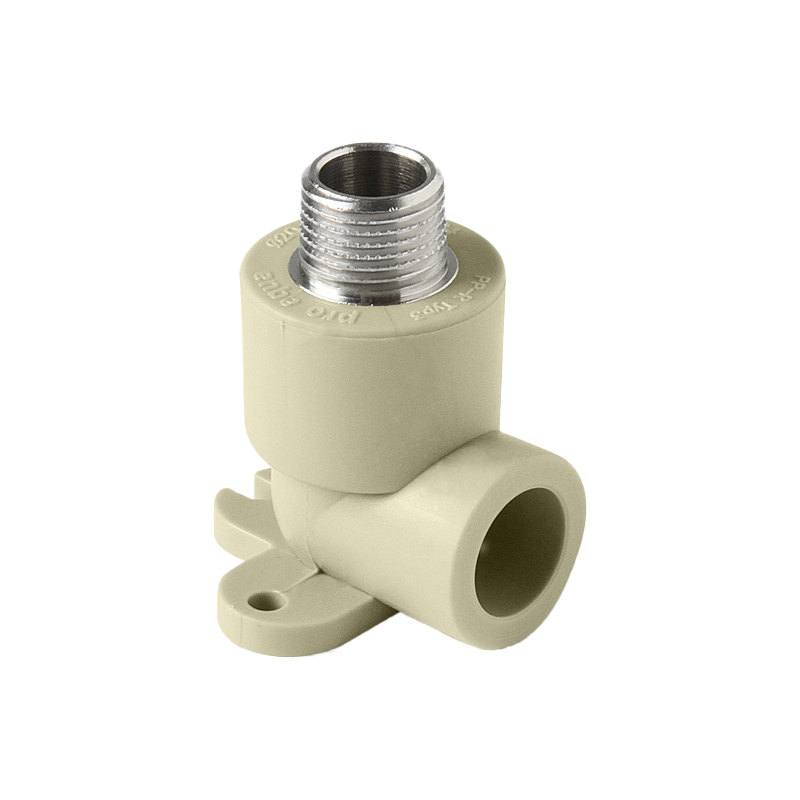 Угольник Pro Aqua d=25-1/2 PP-R с креплением комбинированный НР Серый, PA28112PG