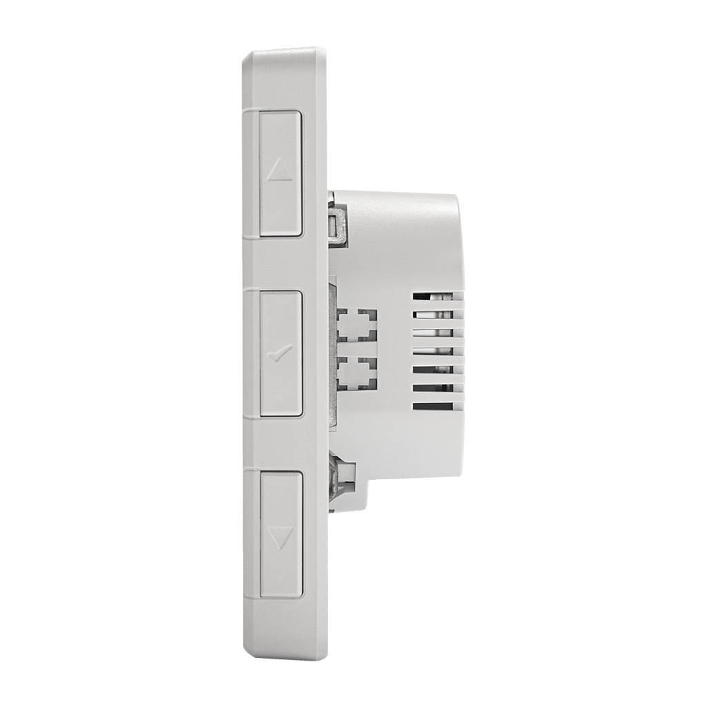 Универсальный Терморегулятор ENGO Controls, белый, с модулем Zigbee, с питанием 230, со встроенным датчиком влажности, с возможностью подключения датчика пола