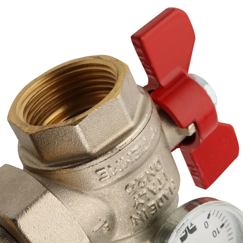 Коллекторная группа c регулировочными и термостатическими вентилями TIEMME 1 x3/4 ЕК 2 выхода, 3870160(3885G060502BY)