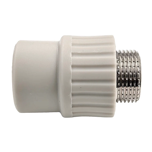 Муфта комбинированная PPR наружная резьба 25х3/4,  серый, РТП