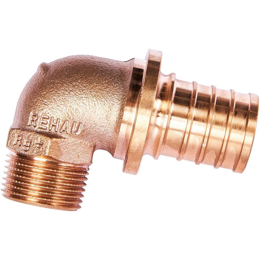 Угольник-переходник РЕХАУ RAUTITAN с наружной резьбой 32-R 3/4 RX+ для труб из сшитого полиэтилена аксиальный, 14563511001