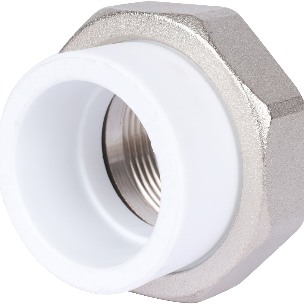 Муфта разъемная Политэк 40х1 1/4 с внутренней резьбой для полипропиленовых труб под сварку (цвет белый), 7000140114