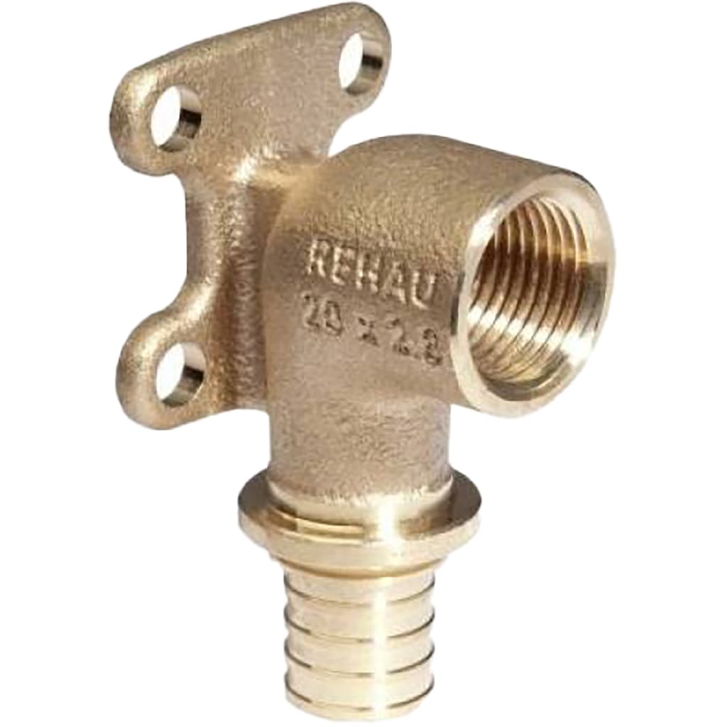 Угольник настенный РЕХАУ RAUTITAN с квадратными фланцами 20-Rp1/2 RX+ для труб из сшитого полиэтилена аксиальный, 14563691001