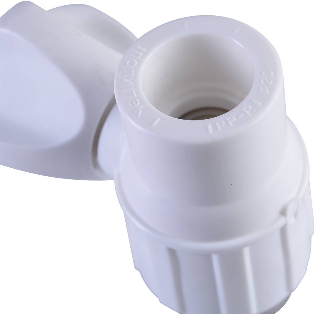 Кран шаровой для радиатора Политэк 20х1/2 прямой для полипропиленовых труб под сварку (цвет белый)