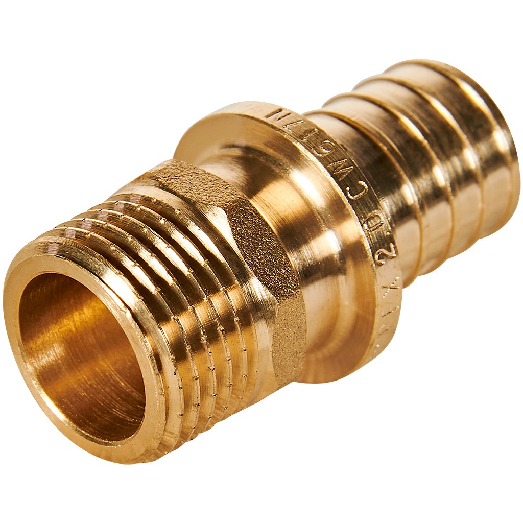 Переходник с наружной резьбой ROMMER 20х2.0xG 1/2 для труб из сшитого полиэтилена аксиальный, RFA-0001-200212