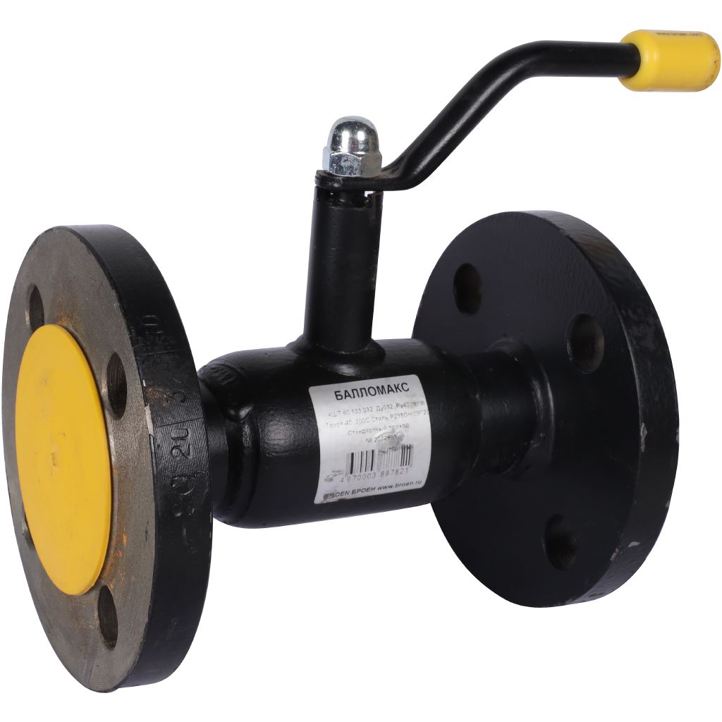 Кран шаровой стальной БРОЕН Балломакс ф/ф DN 032 PN 40 для теплоснабжения с рукояткой, 300151